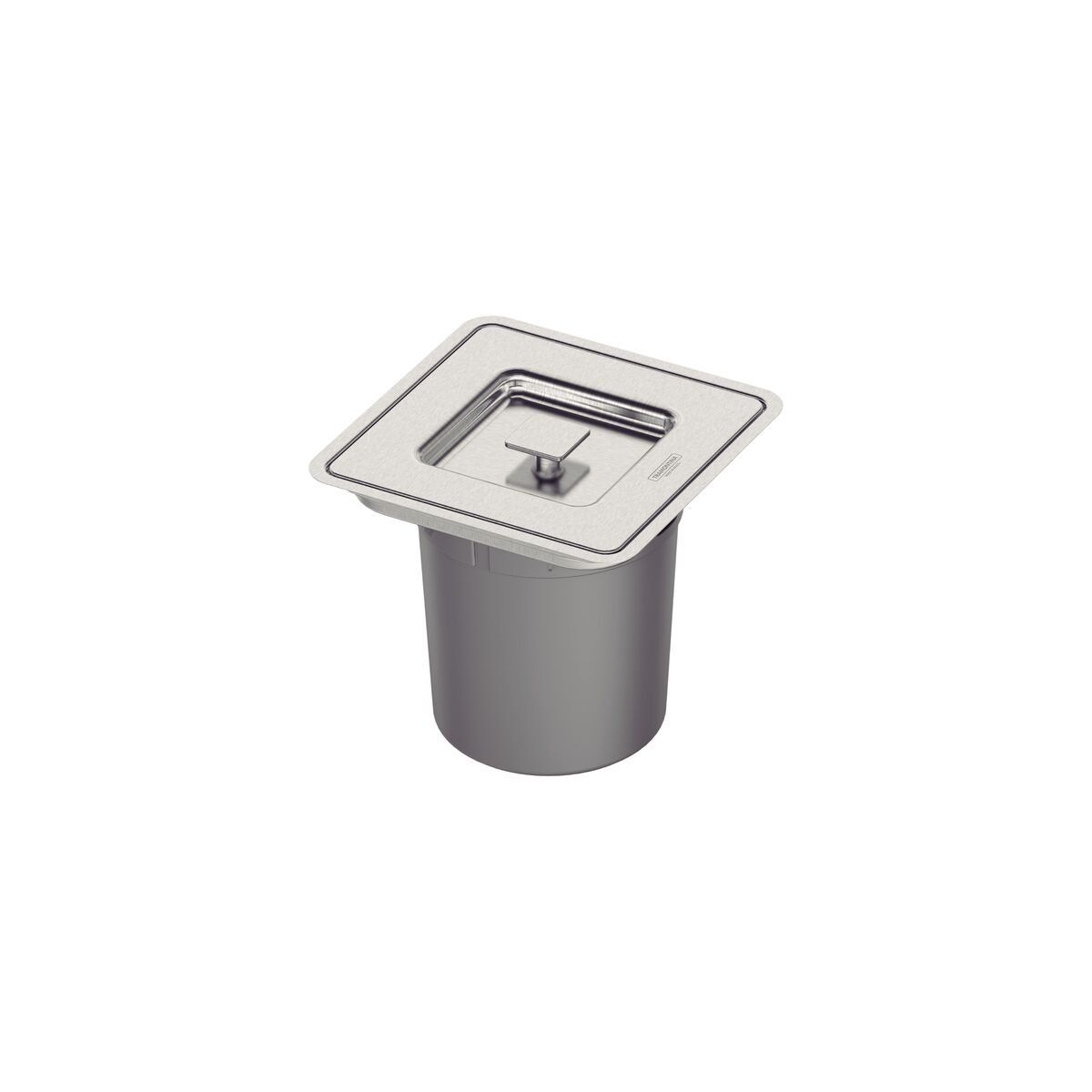Lixeira de Embutir Tramontina Clean Square em Aço Inox com Balde Plástico 5 L