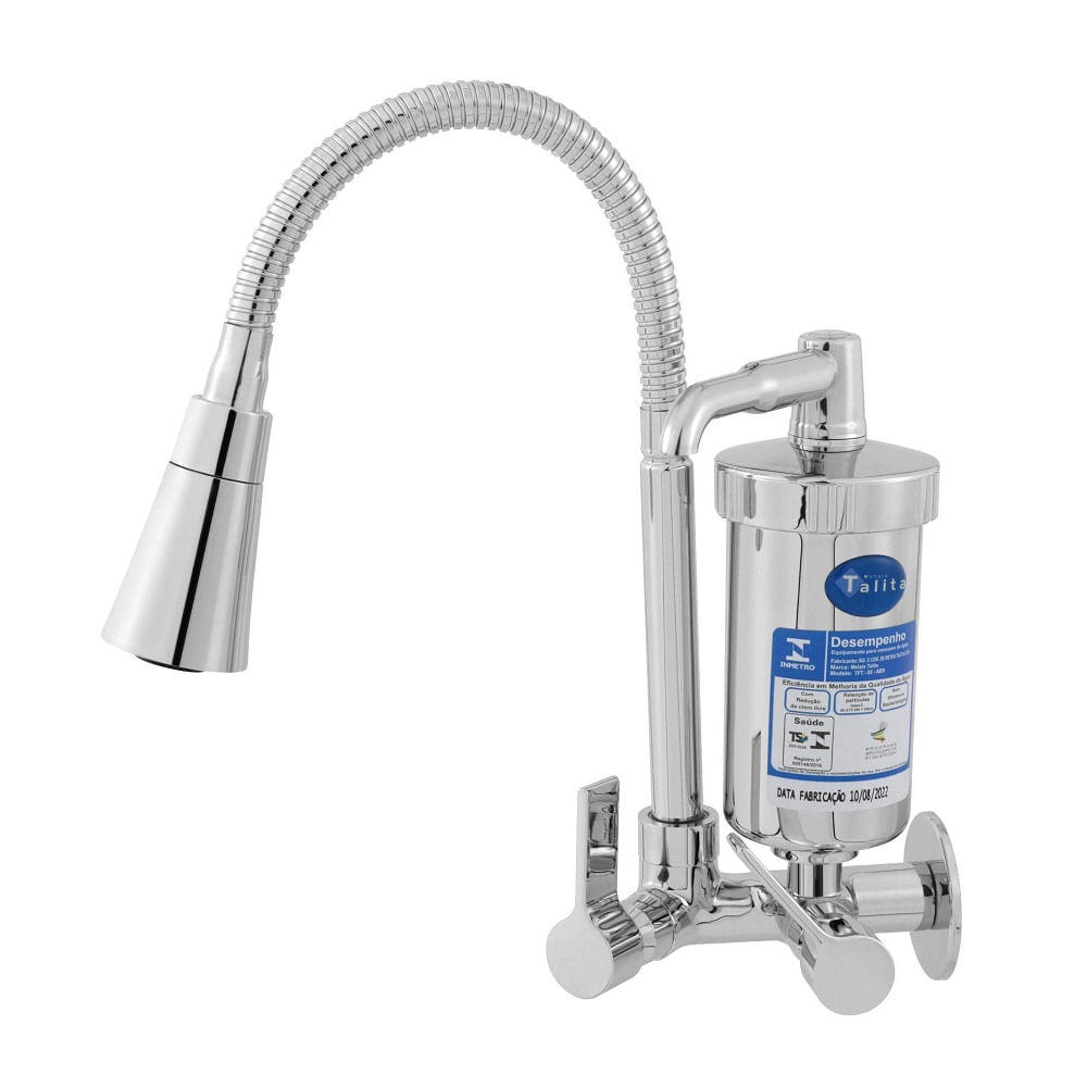 Torneira para Cozinha de Parede Gourmet com Filtro Cromada - Inovatte