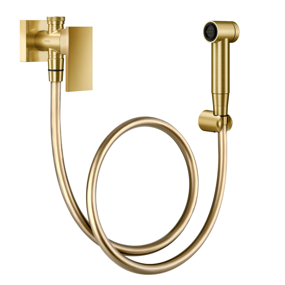 Ducha higiênica com registro e derivação New Edge ouro escovado - Docol