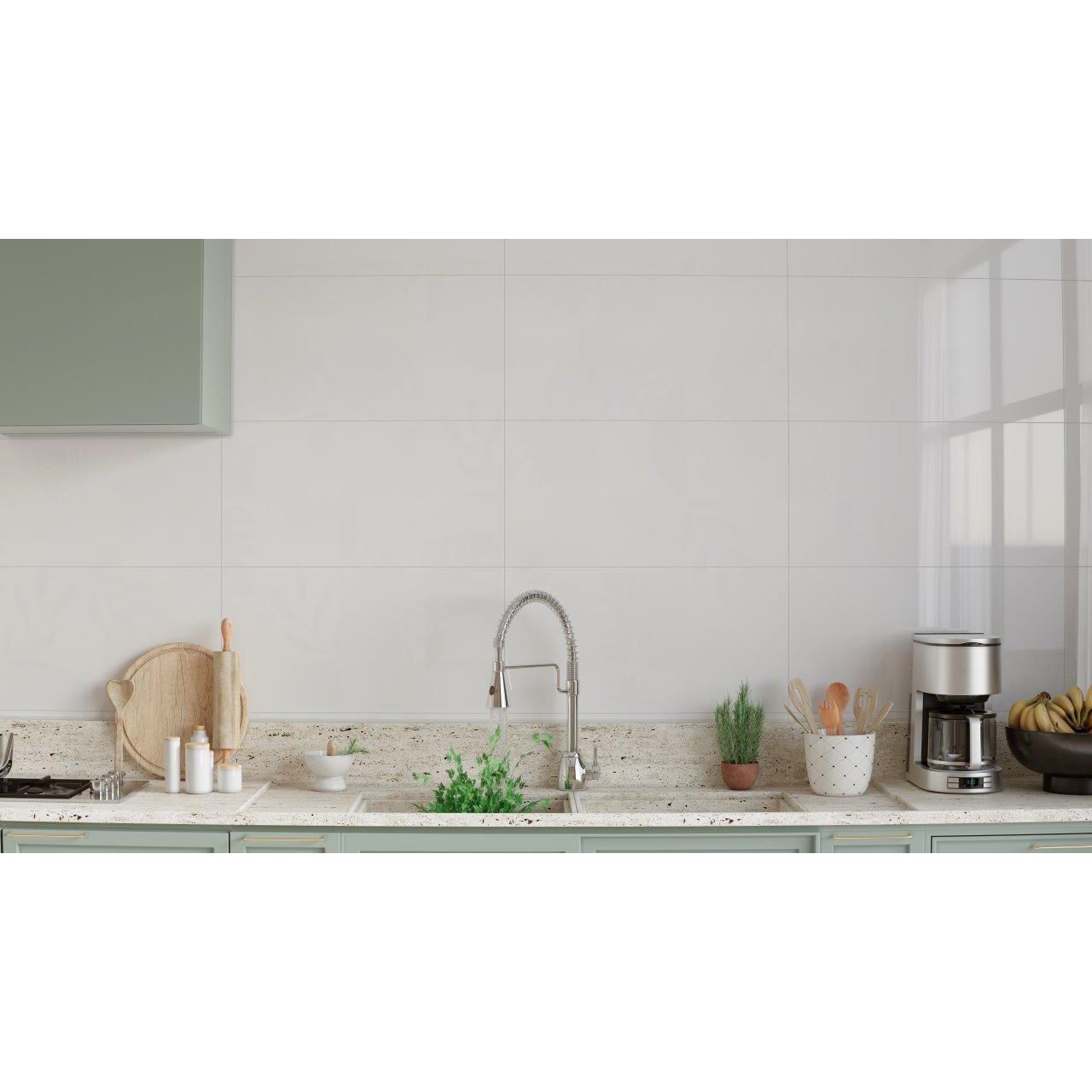 Revestimento 38x74 cm Branco Polido NANOGLASS - Incopisos