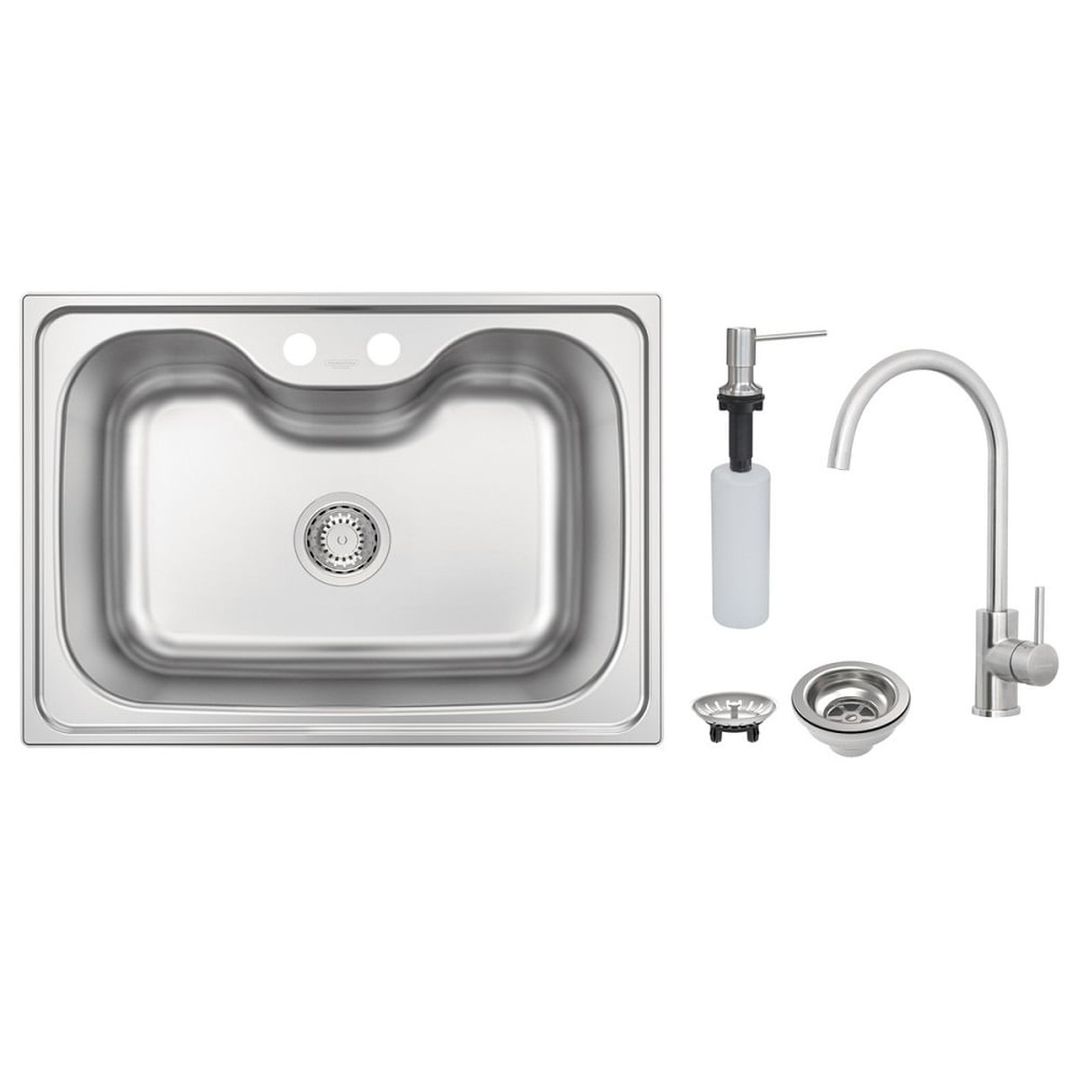 Cuba de Embutir Morgana 60 FX com Monocomando, Dosador e Válvula Inox - Tramontina