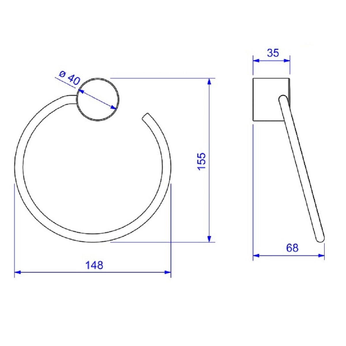 Porta Toalha Argola Flex Metal - Deca