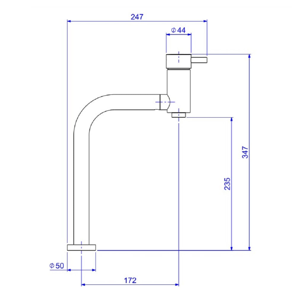 Misturador Monocomando Link para Lavatório de Mesa Bica Alta - Deca