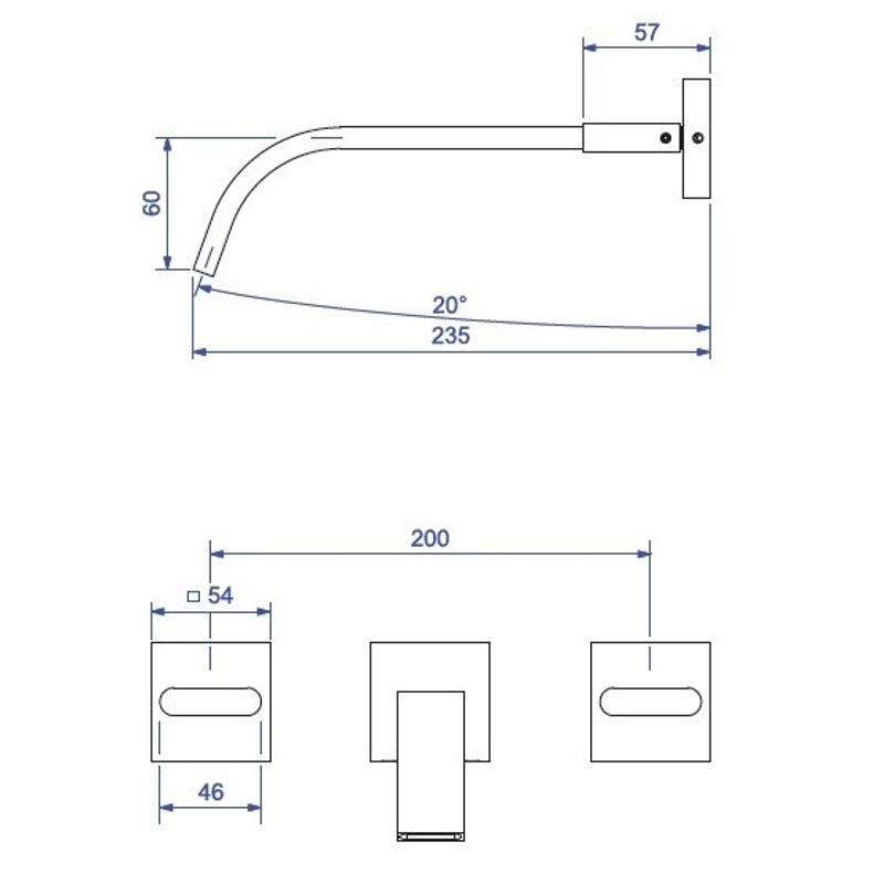 Misturador de Lavatório de Parede Polo Cromado - Deca