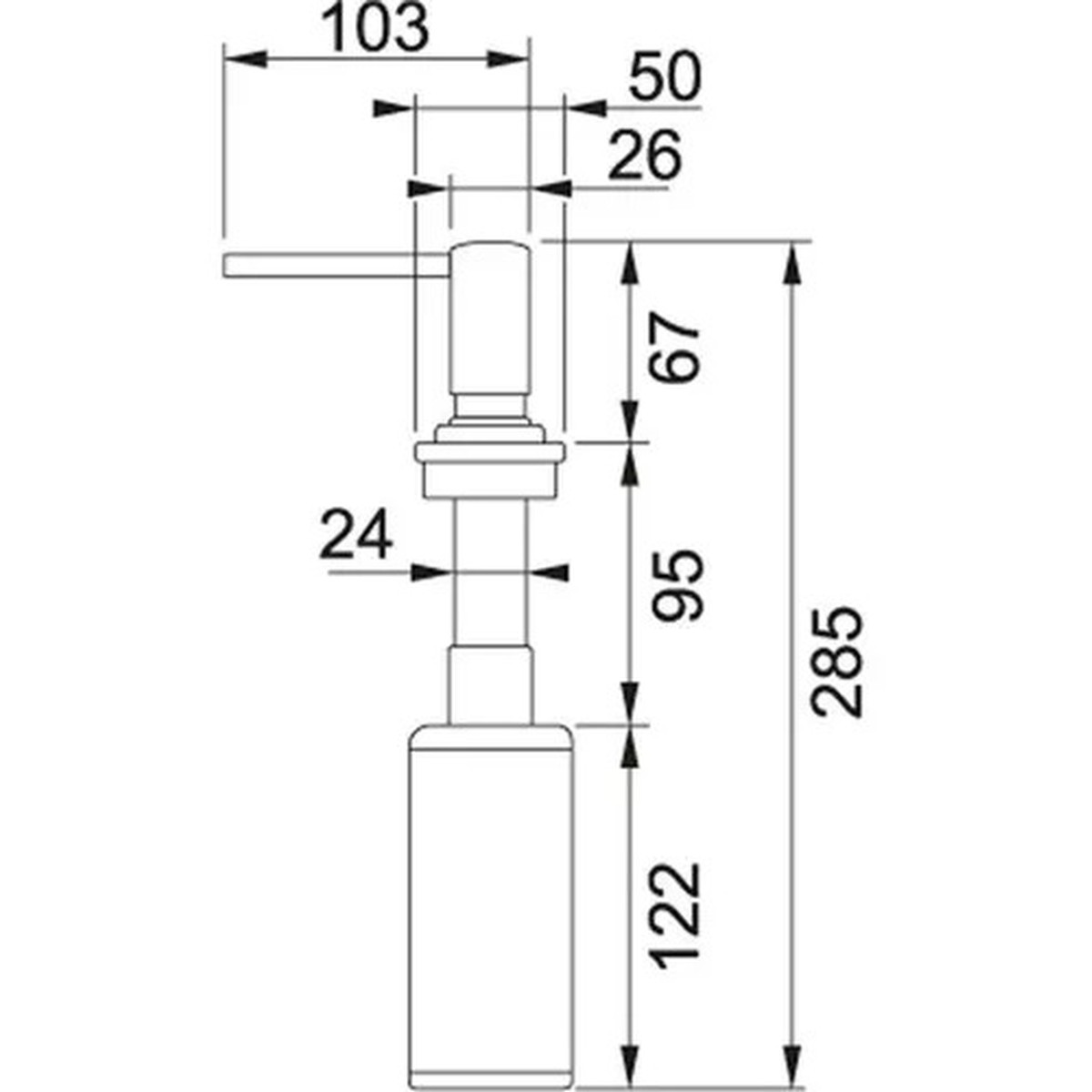 Dosador de Sabão para Pia 250ml Plástico Transparente - Franke
