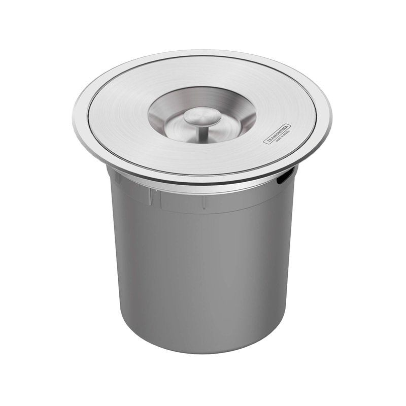 Lixeira de Embutir Tramontina Clean Round em Aço Inox com Balde Plástico 5 L