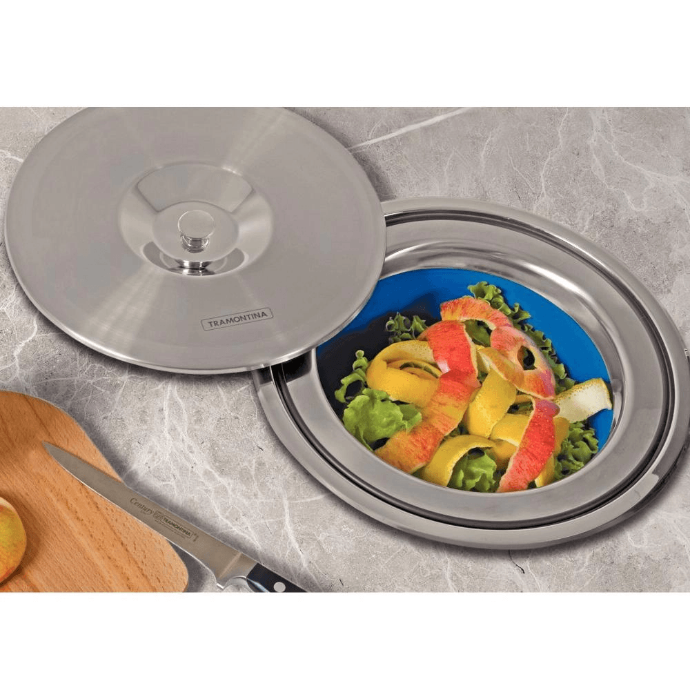 Lixeira de Embutir Tramontina Clean Round em Aço Inox com Balde Plástico 5 L