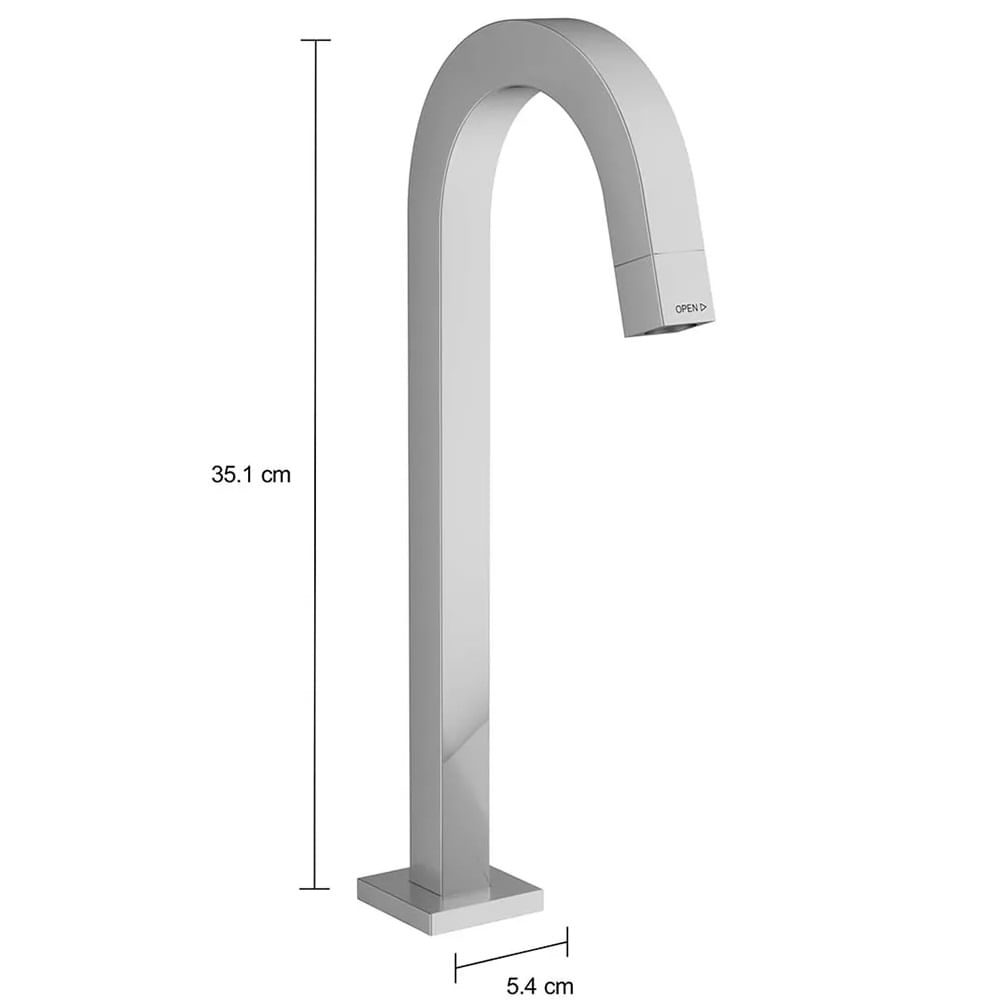 Torneira de Mesa Bica Alta para Lavatório Cromado Tube - Deca