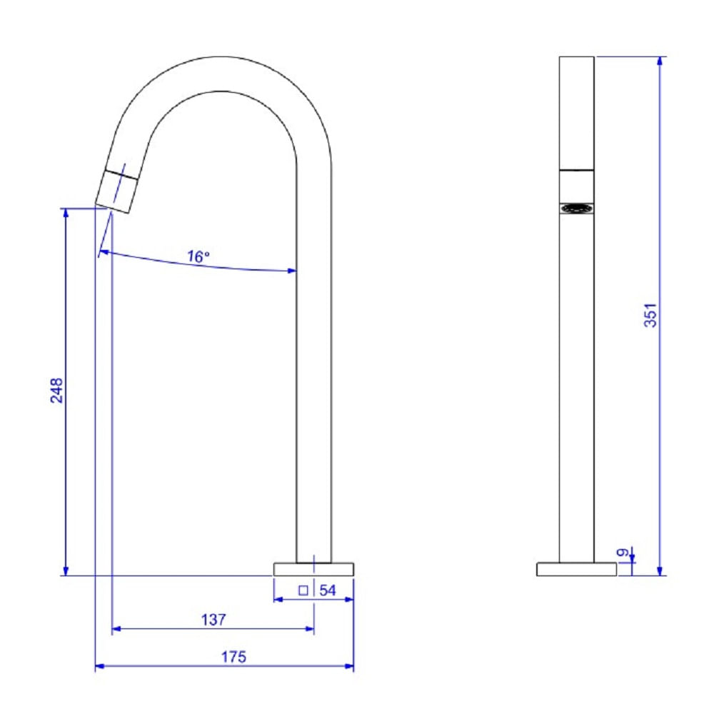 Torneira de Mesa Bica Alta para Lavatório Cromado Tube - Deca