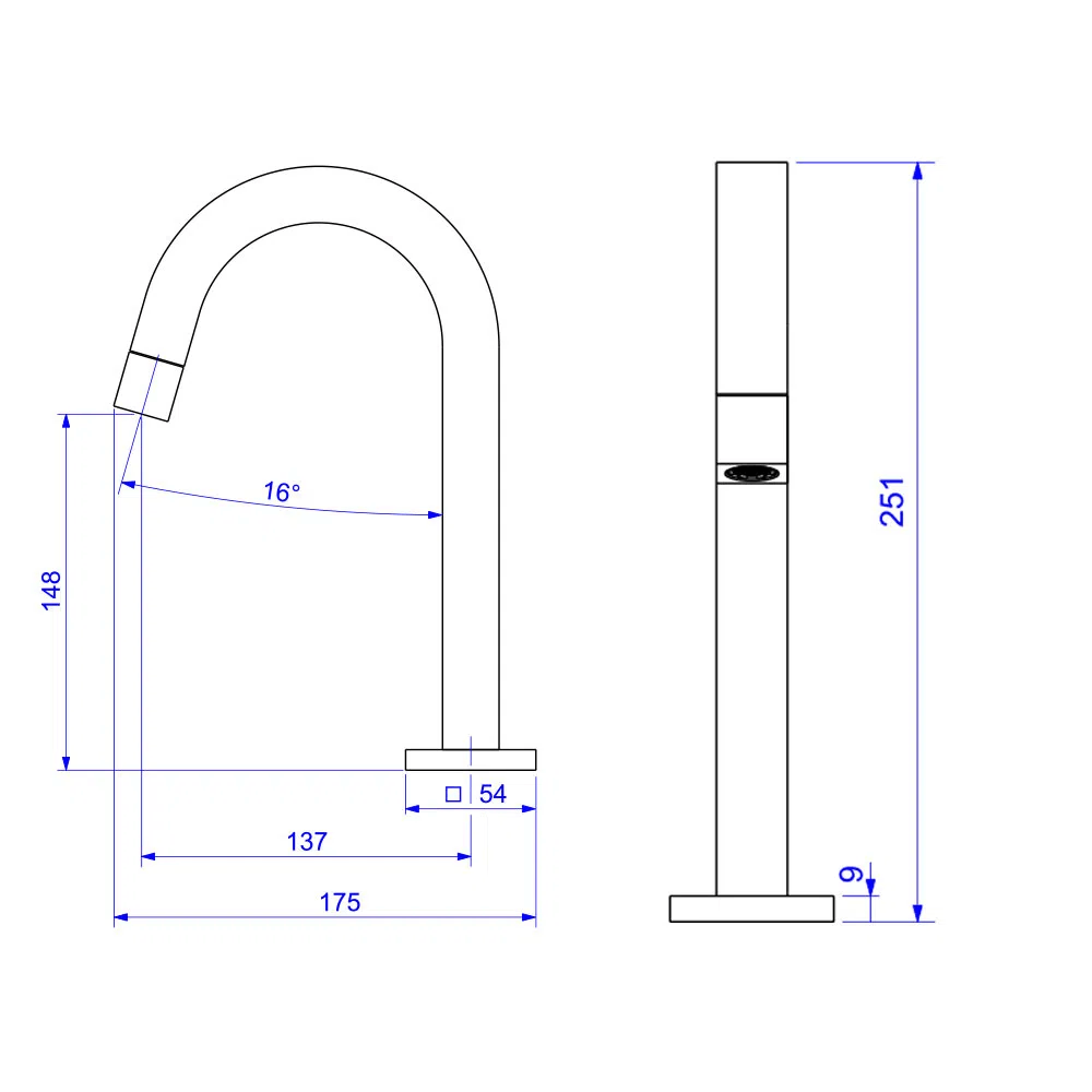 Torneira de Mesa Bica Baixa para Lavatório Tube Cromado - Deca