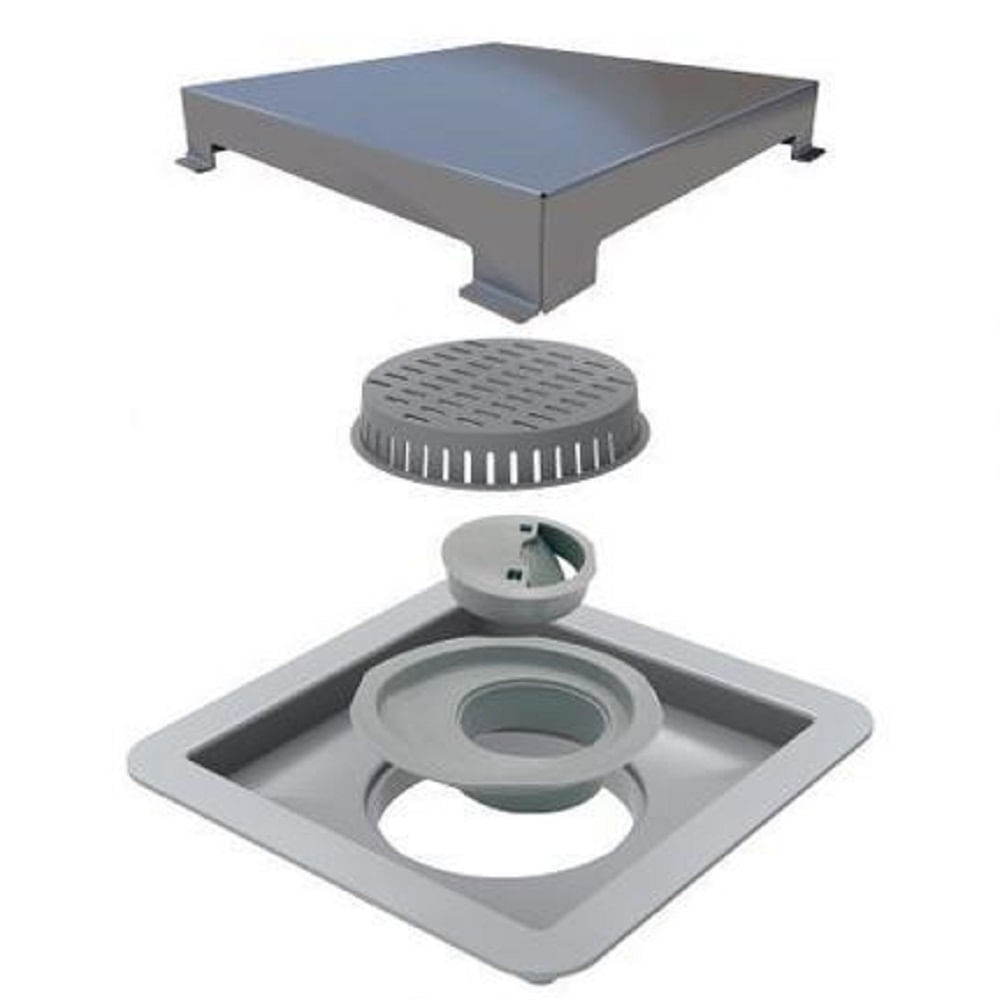 Ralo Linear Square Tampa Inox 15 x 15 cm