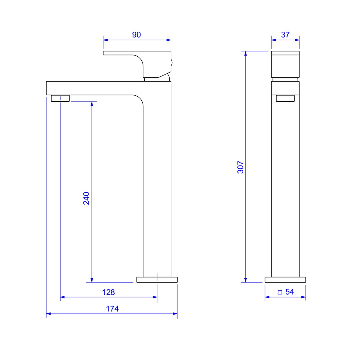 Misturador para Lavatório Monocomando Bica Alta Unic Black Matte - Deca