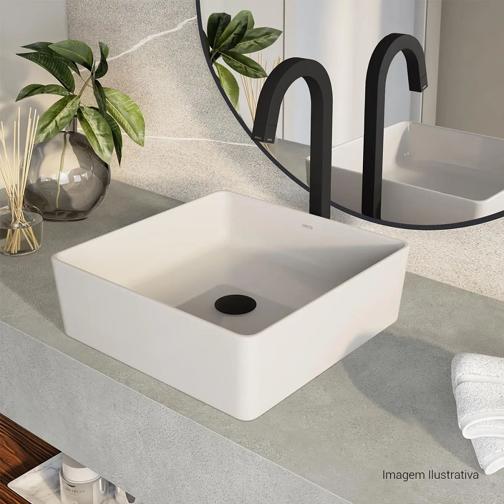 Torneira de Mesa Bica Alta para Lavatório Tube Black Matte - Deca
