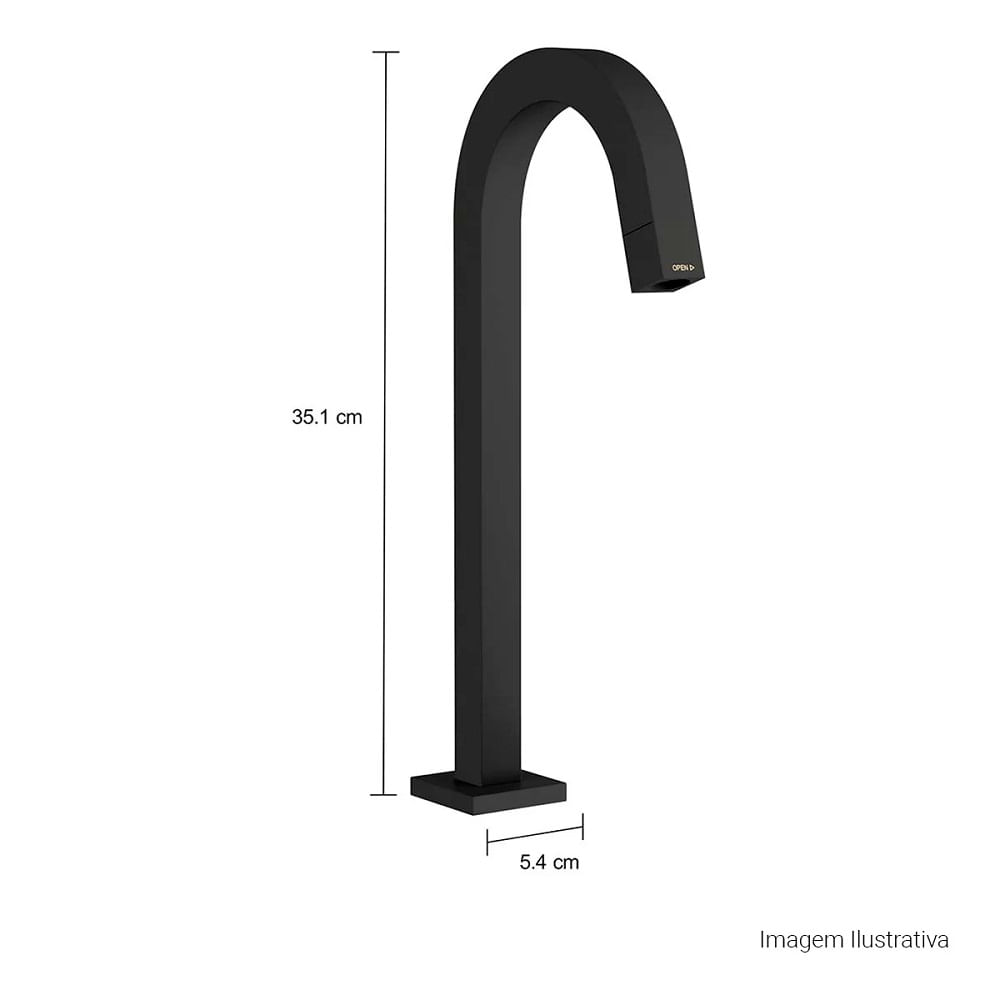 Torneira de Mesa Bica Alta para Lavatório Tube Black Matte - Deca