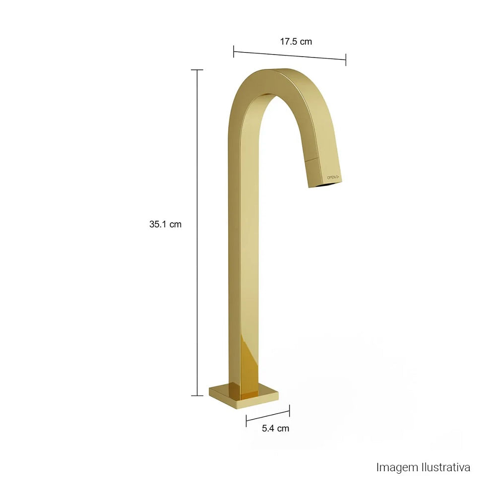 Torneira de Mesa Bica Alta para Lavatório Gold Tube - Deca