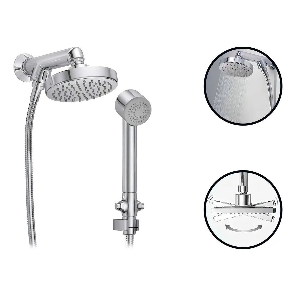 Chuveiro Flex Cromado com Desviador e Ducha - Deca