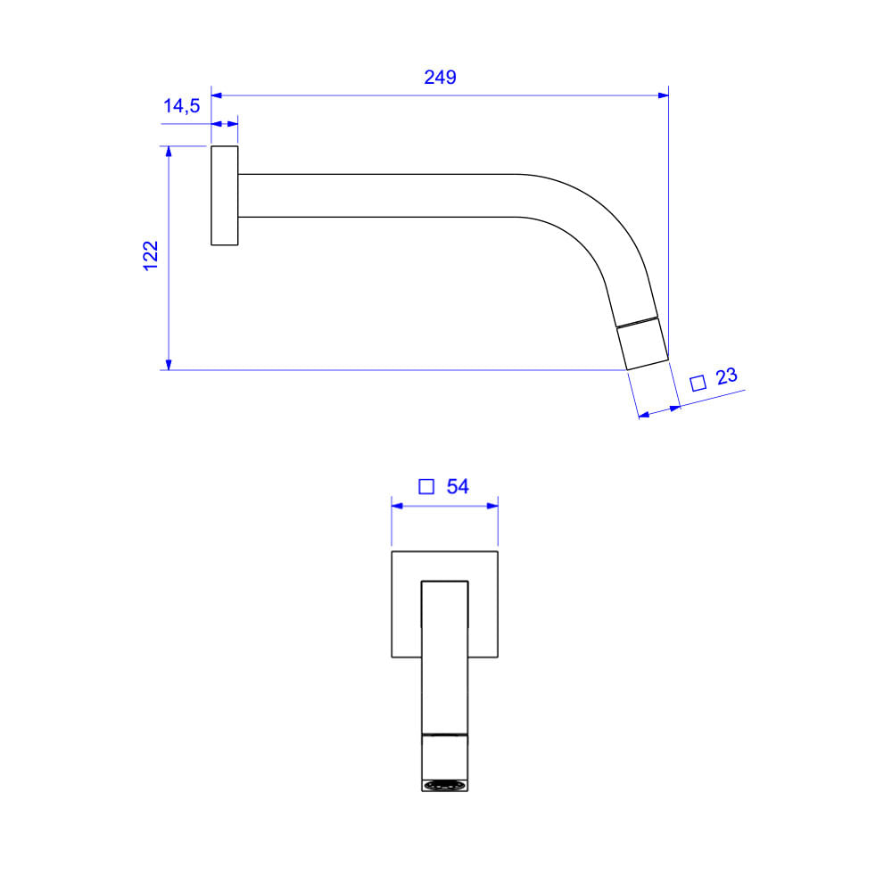 Torneira de Parede para Lavatório Cromado Tube - Deca