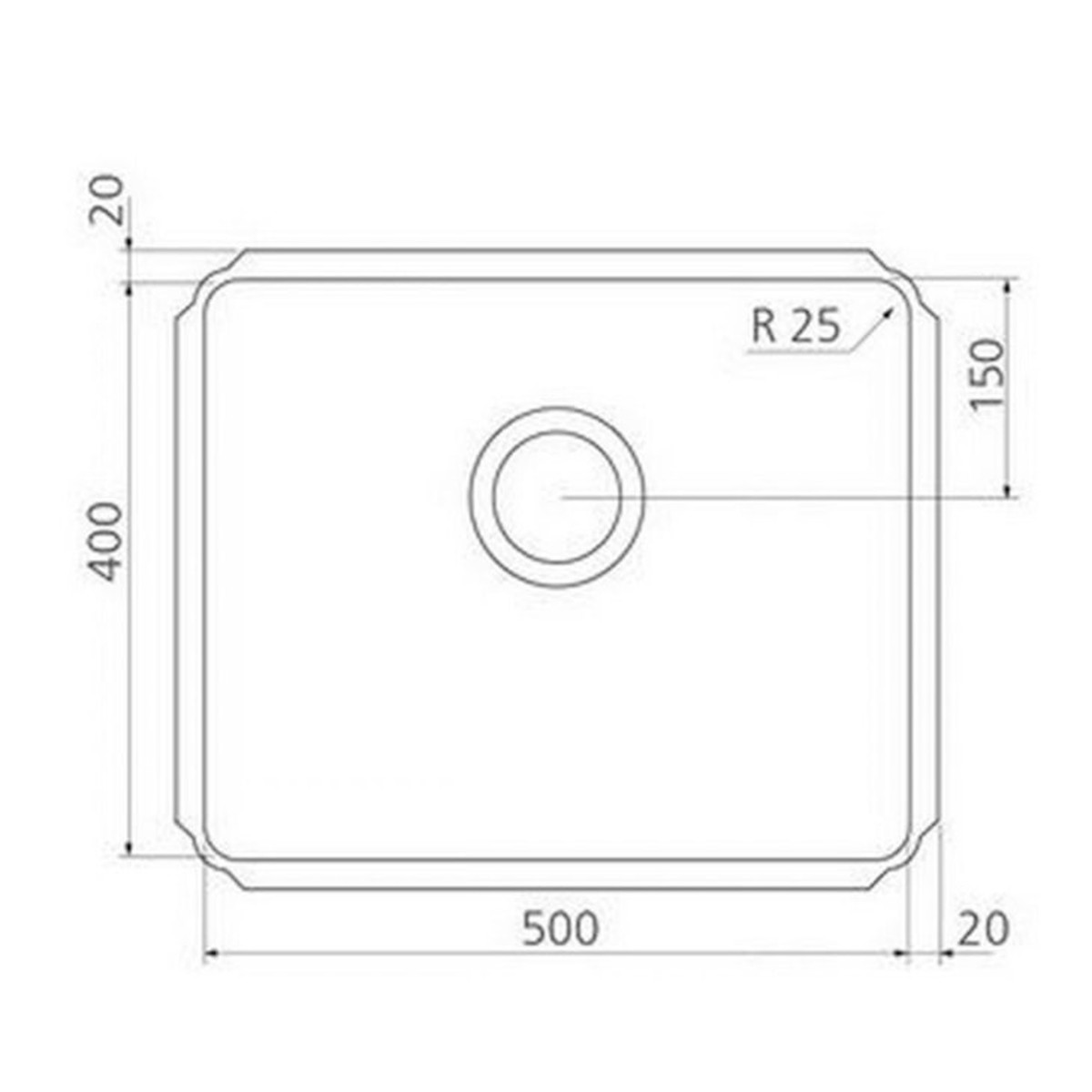 Cuba Retangular 50x40cm 94092/102 com Válvula 4,5 - Tramontina