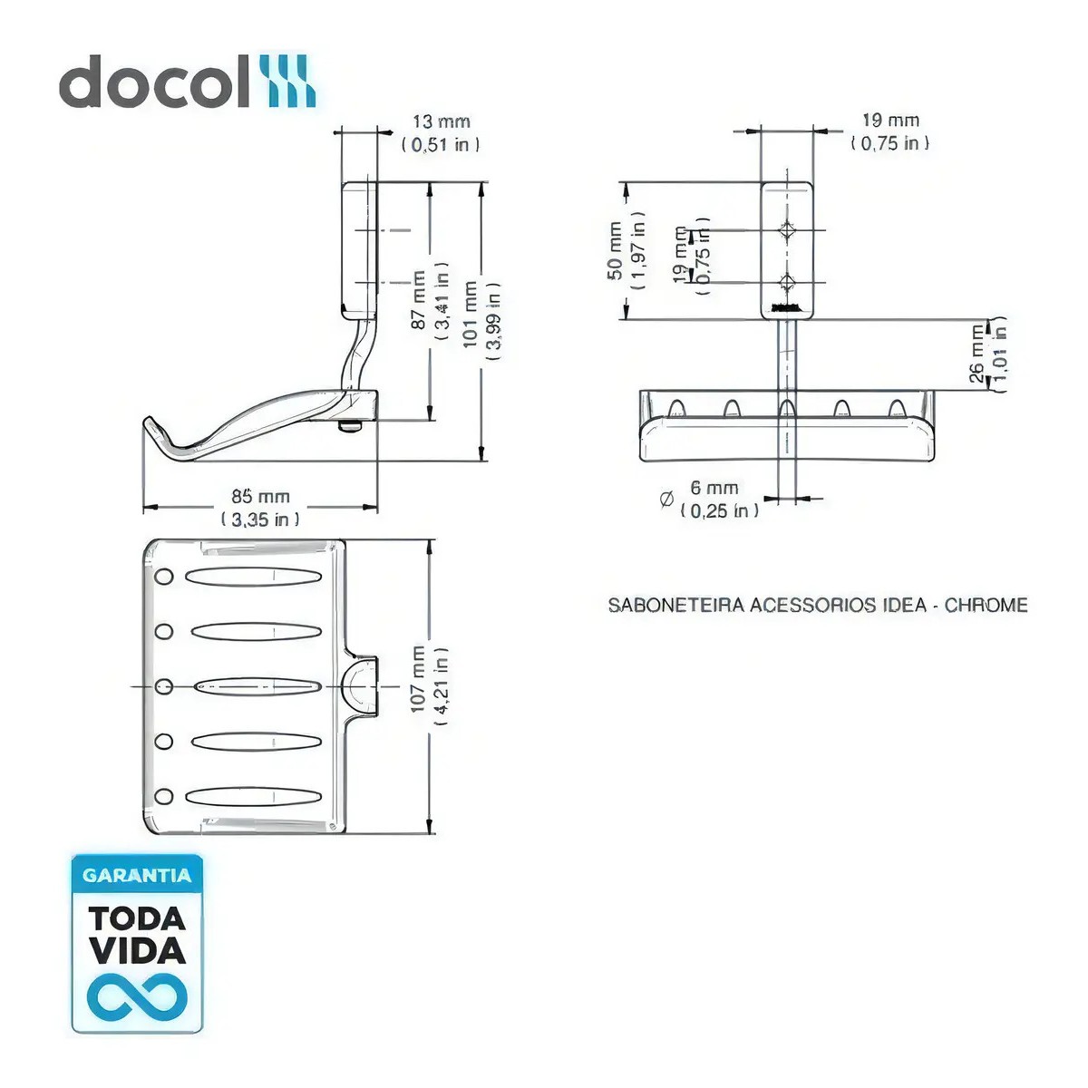 Saboneteira Cromada IDEA - Docol