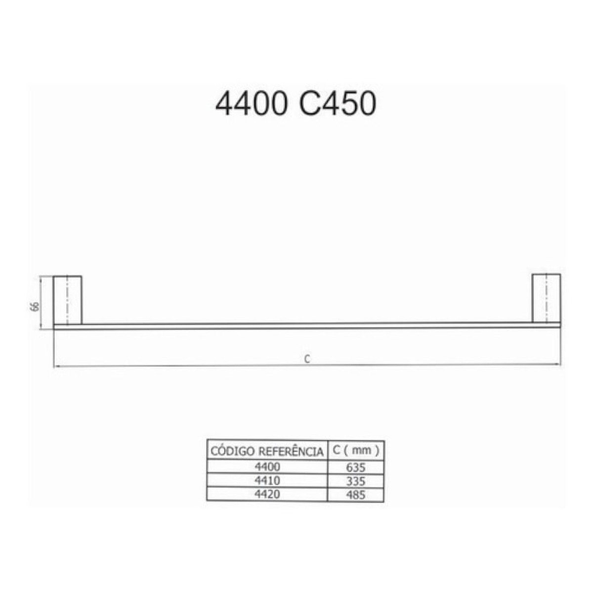 HORUS P T BARRA 60CM 4400 BK-450 - Fani
