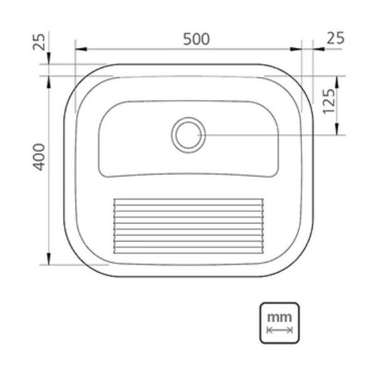 Tanque 94400/407 50x40cm Polido - Tramontina