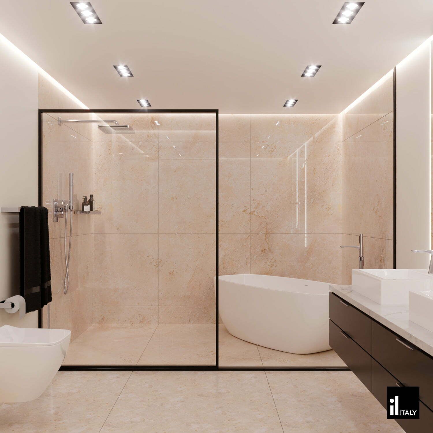 Porta Shampoo de Inox Polido Linha Fatto - Italy Line