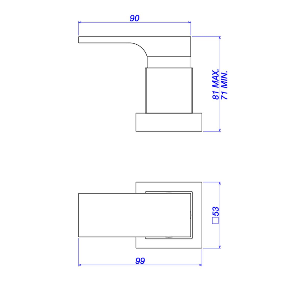 Acabamento de Registro de Gaveta 1/2", 3/4" e 1" Black Matte Unic - Deca