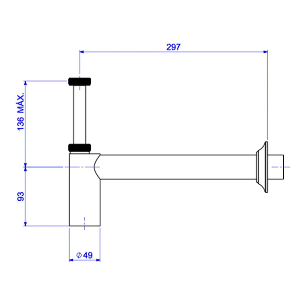 Sifão para Lavatório 1" x 1 1/2" Black Matte - Deca