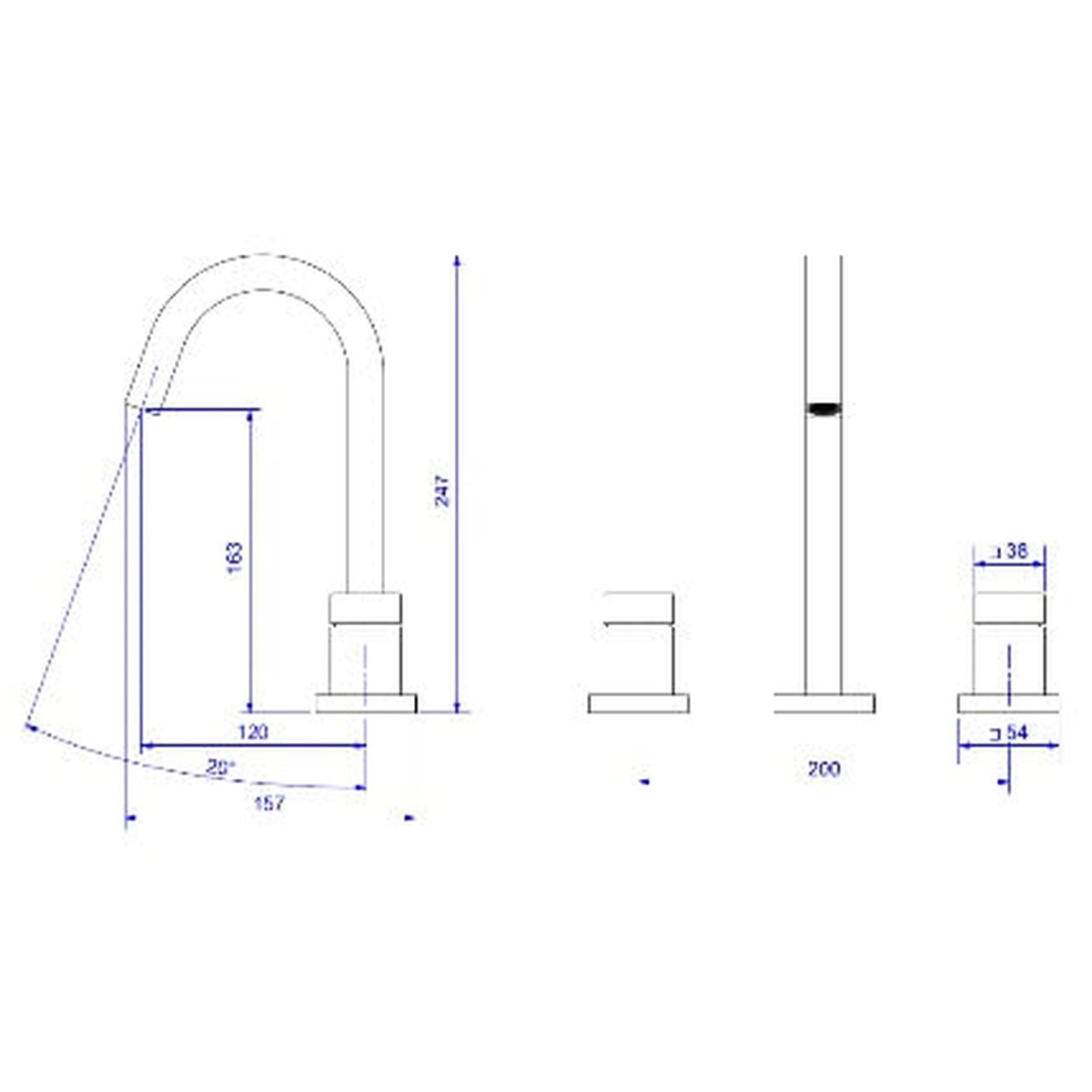 Misturador de Mesa Bica Alta para Lavatório Black Matte Cubo - Deca
