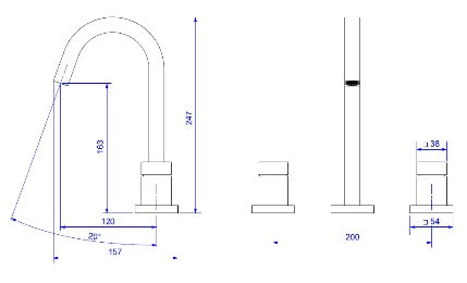Misturador de Mesa Bica Alta para Lavatório Black Matte Cubo - Deca
