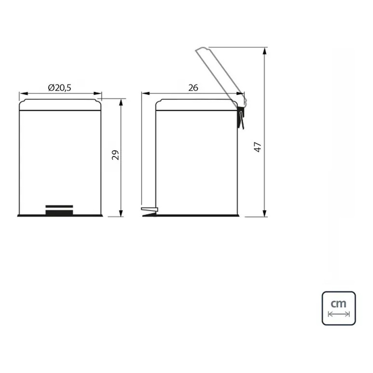 Lixeira Plus Inox C/PEDAL BRASIL 5L - Tramontina