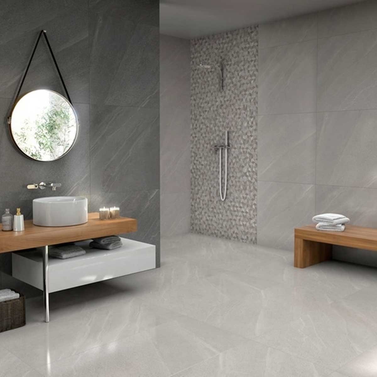 Porcelanato 83x83 cm Rústico LIMESTONE GRIGIO - Damme