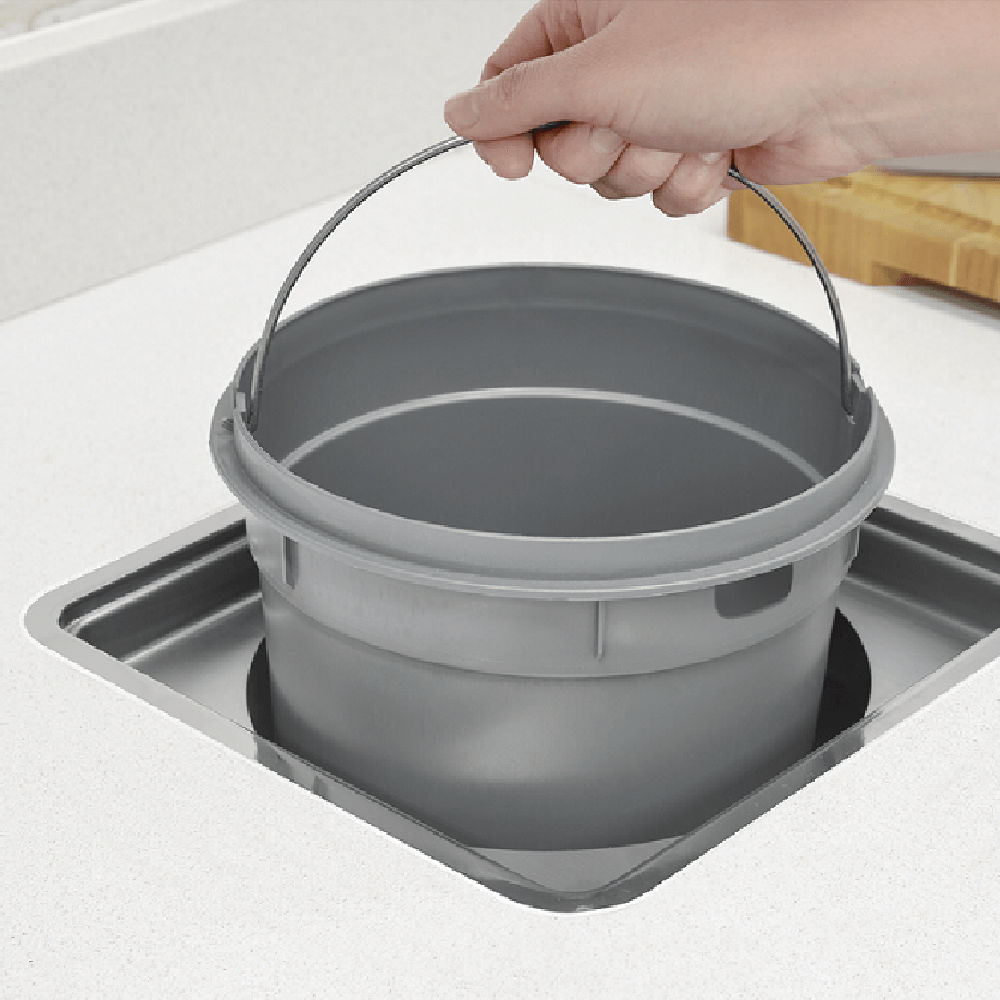 Lixeira de Embutir Tramontina Clean Square em Aço Inox com Balde Plástico 5 L