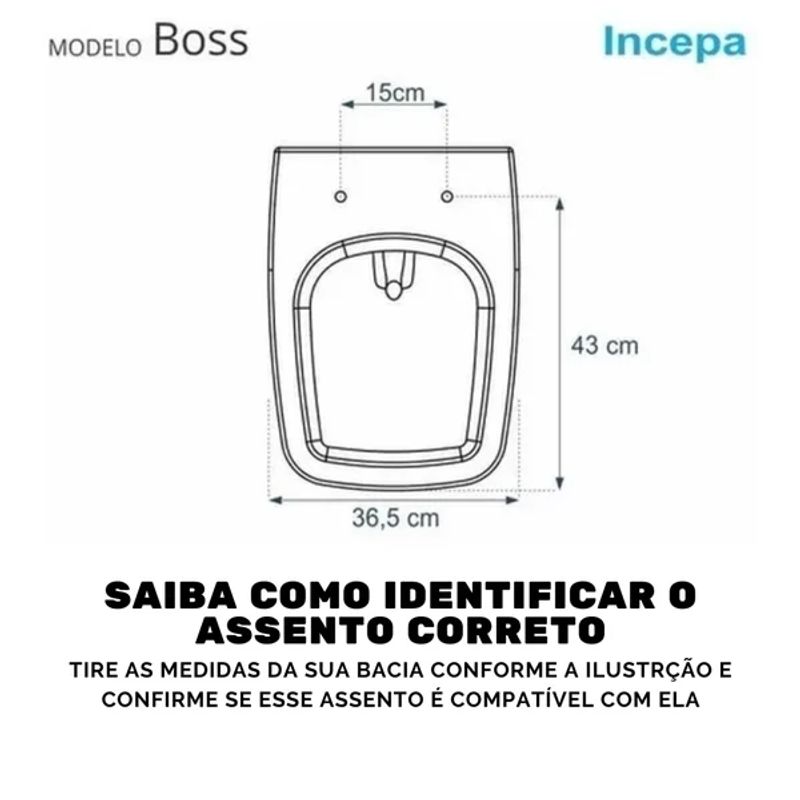 Assento Sanitário Soft Close Boss Branco - Incepa
