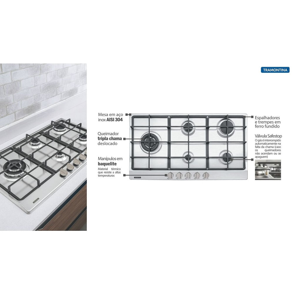 Cooktop Penta Plus Inox - Tramontina