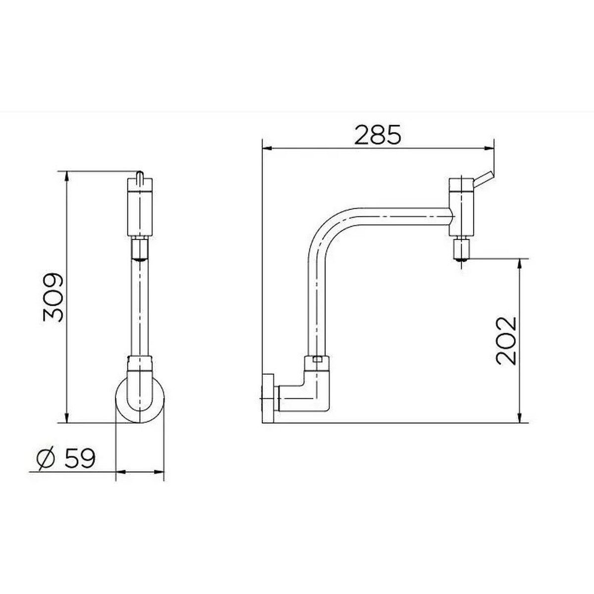 Torneira para Cozinha de Parede 90° Nova Lóggica Cromada - Docol