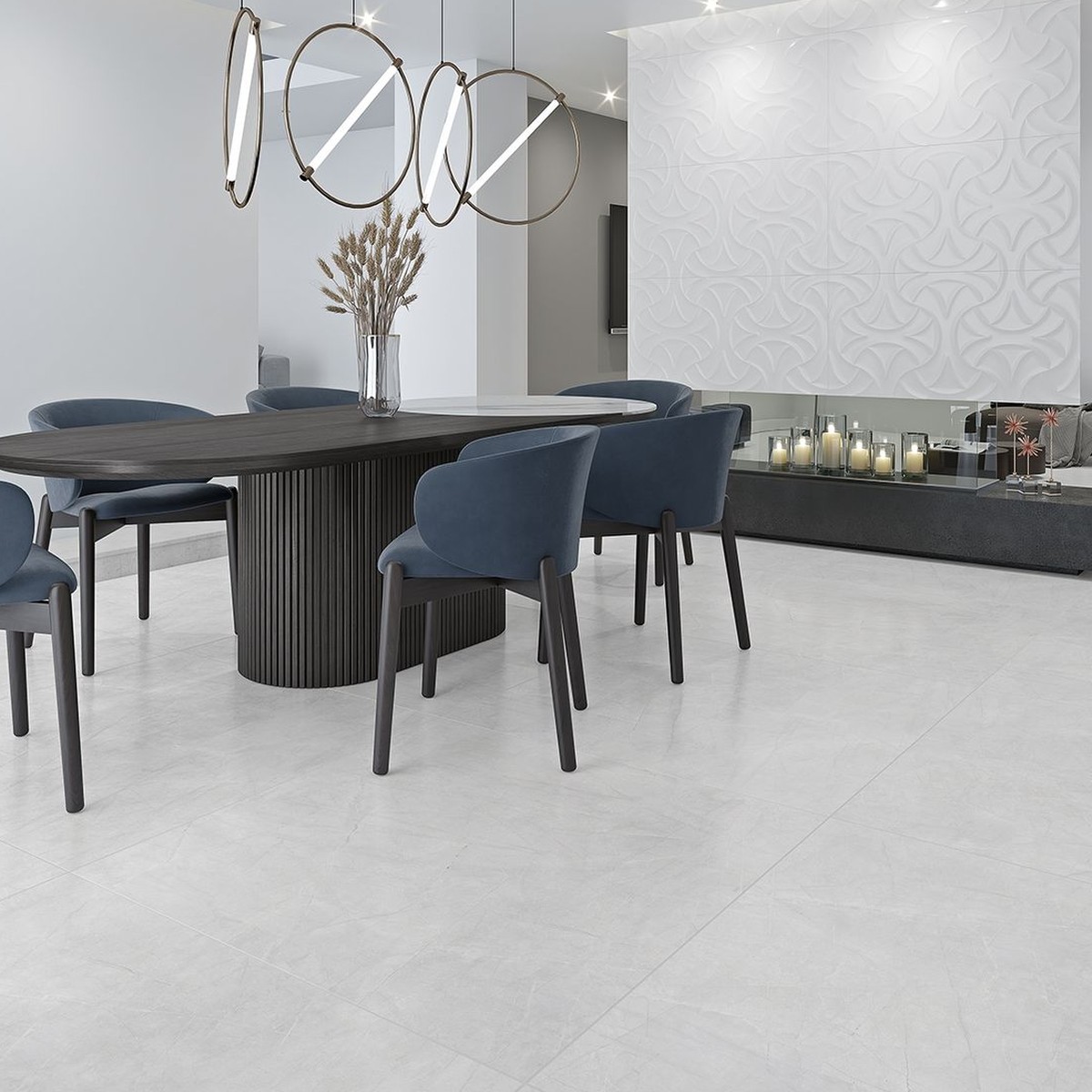 Porcelanato 121x121 cm Acetinado PULPIS WHITE - Damme