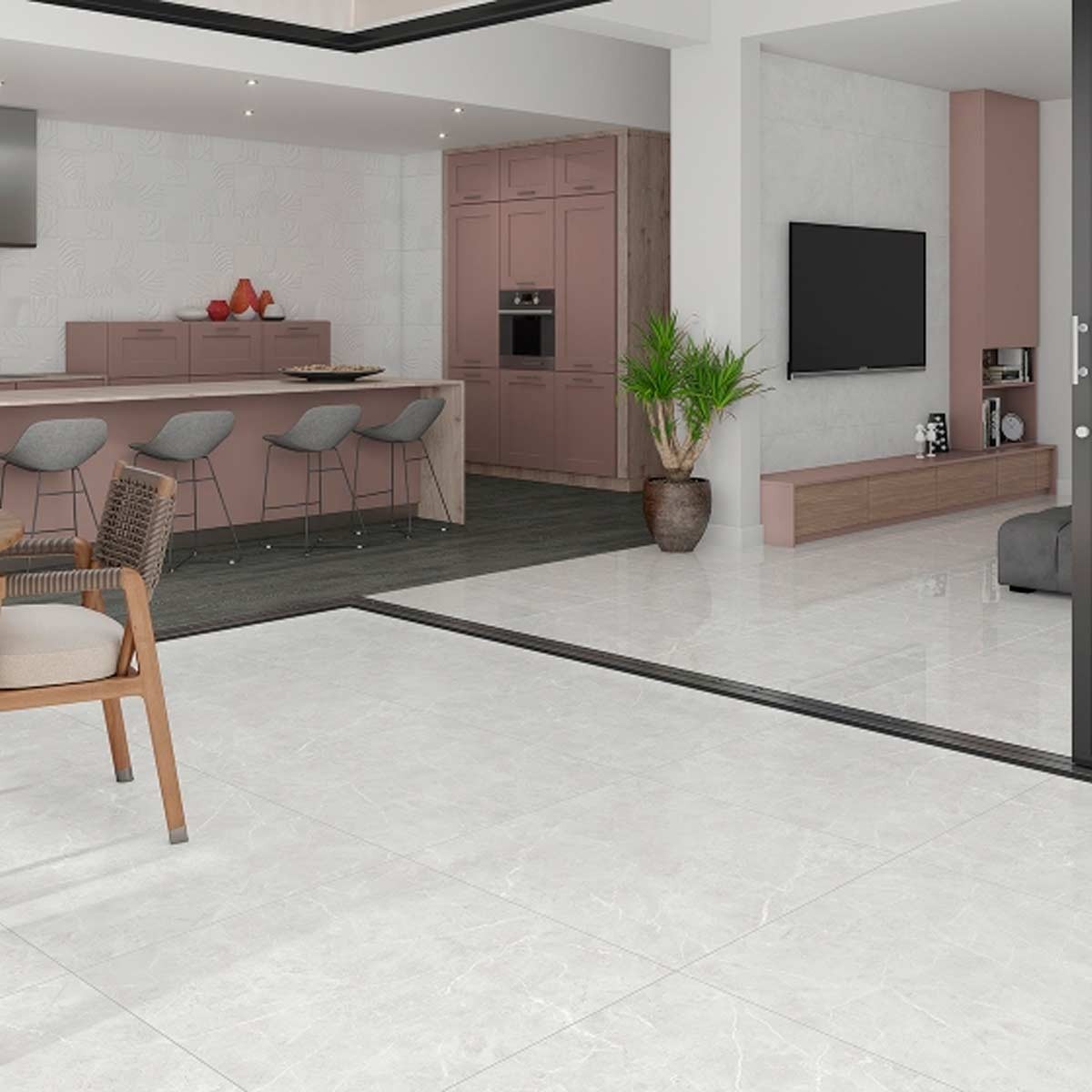 Porcelanato Magdal Ice Polido 82x82 cm - Damme