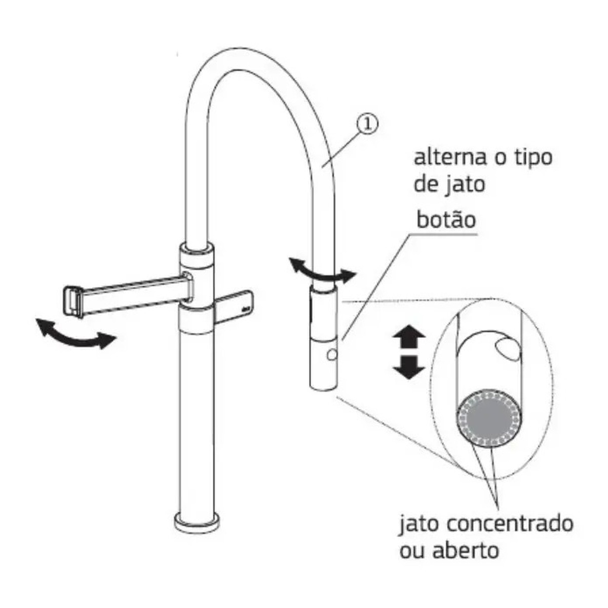 Torneira para Cozinha de Mesa Colore Inox e Fendi - Deca