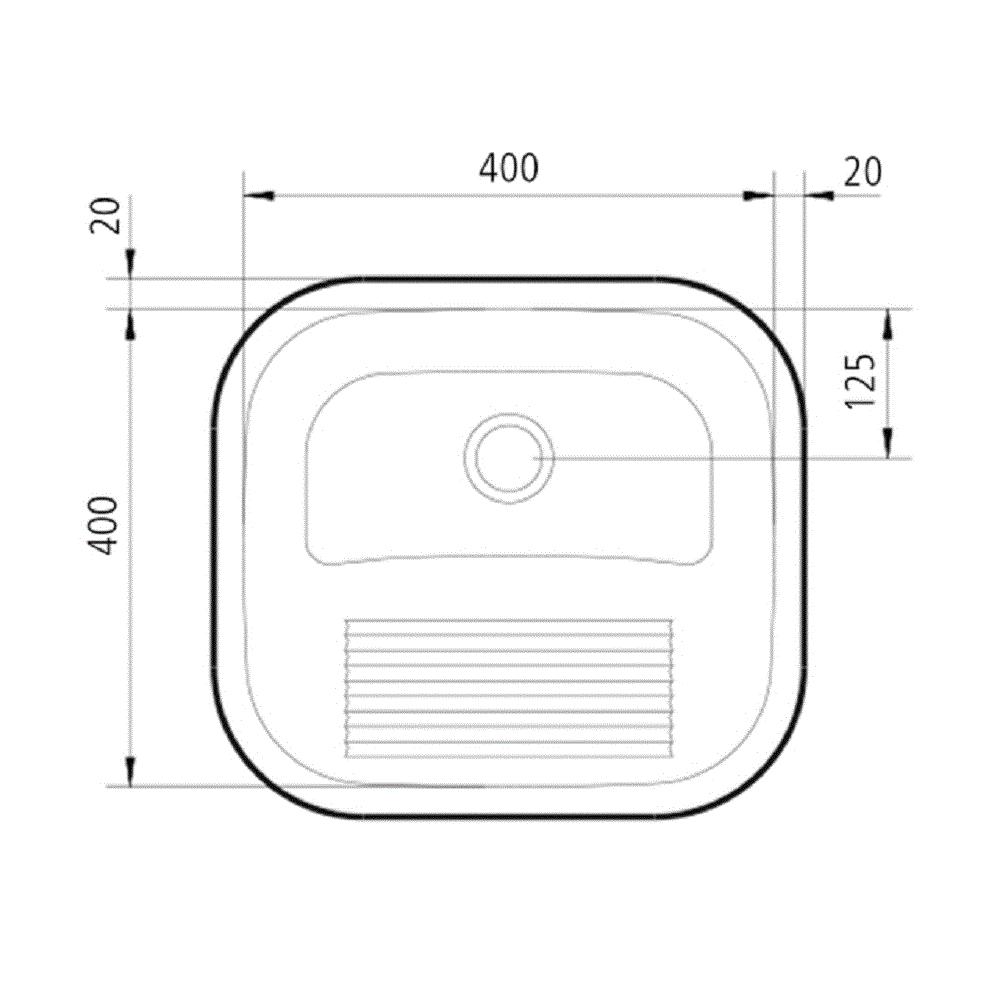 Tanque 94403/107 40x40 Centímetros com Válvula 3,5 Aço Inoxidável - Tramontina