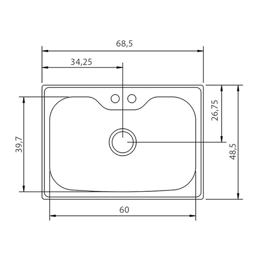 Cuba de Embutir Tramontina Morgana 60 FX 69x49 cm Undermount