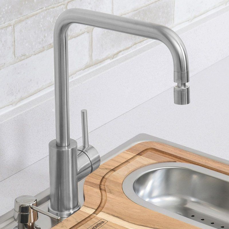 Monocomando Angolare em Aço Inox e Bica Articulada - Tramontina