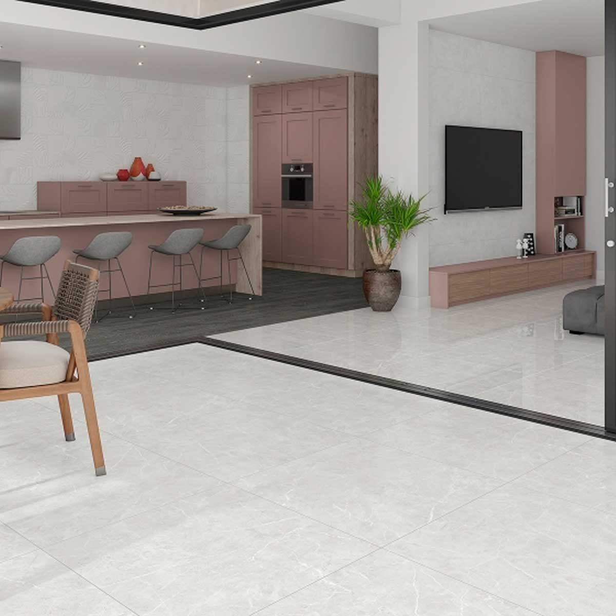 Porcelanato Magdal Ice Acetinado 121x121 cm - Damme