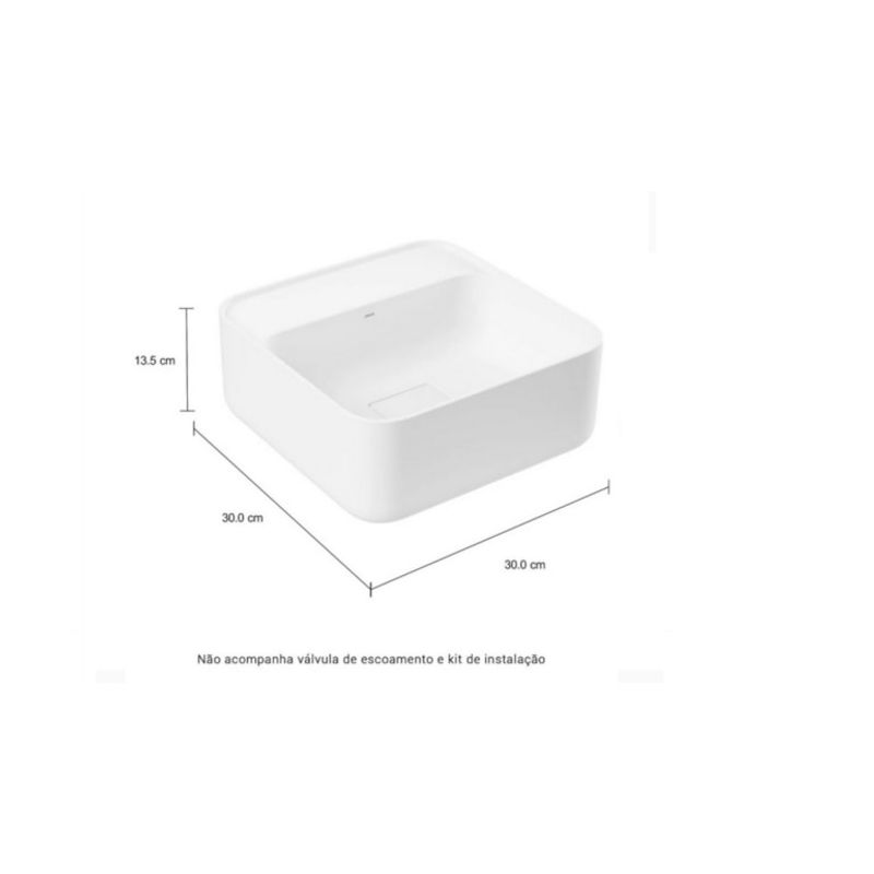 Cuba de Apoio Deca com Mesa Quadrada 30cm Slim Branco