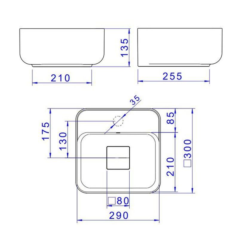 Cuba de Apoio Deca com Mesa Quadrada 30cm Slim Branco