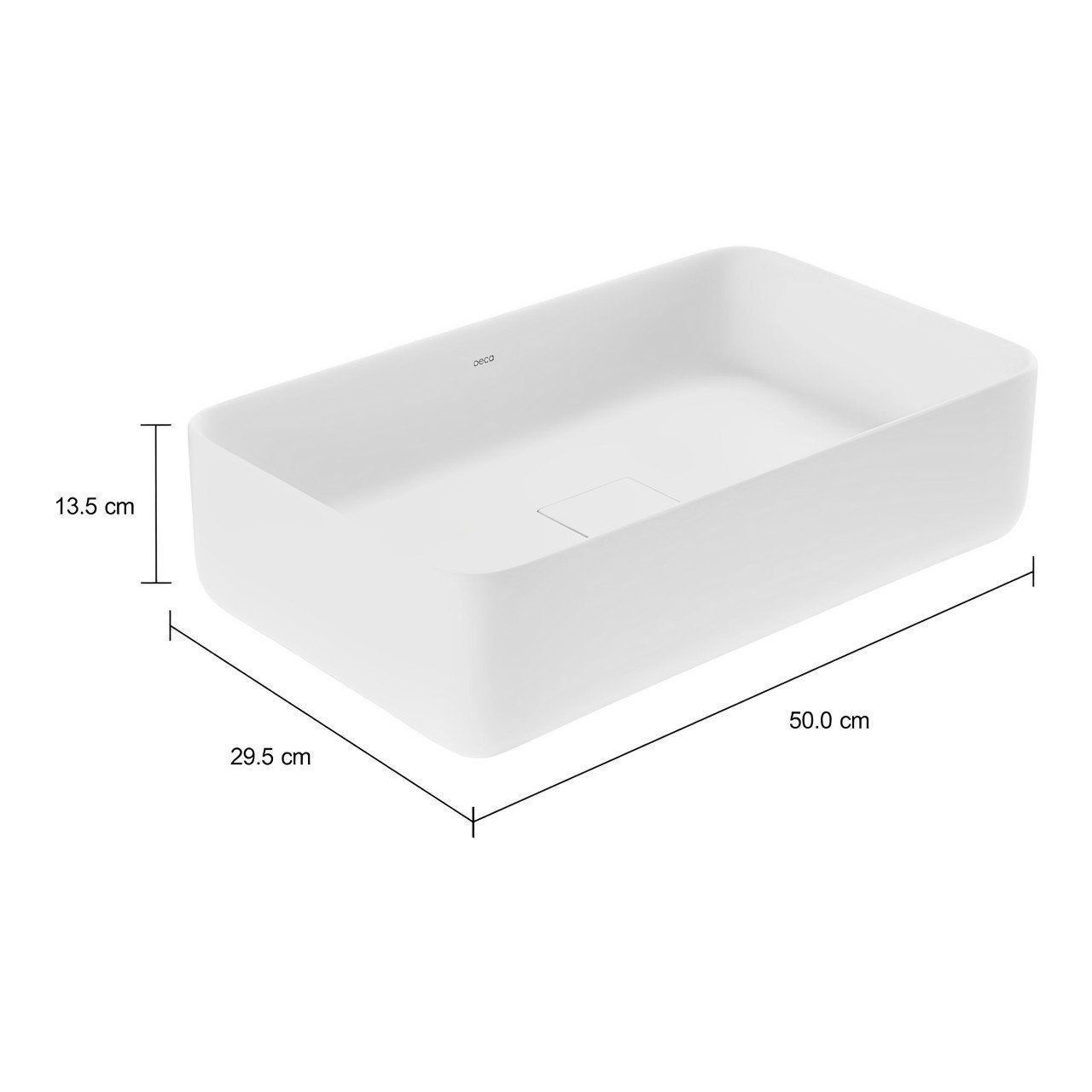 Cuba de Apoio Retangular Slim 50x29,5cm Branca - Deca