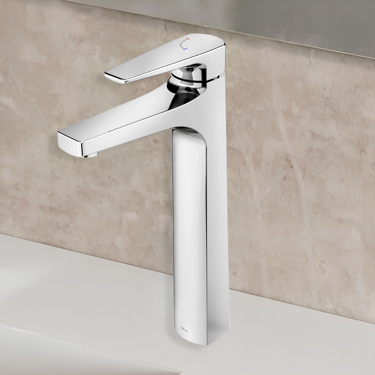 Monocomando bica alta de mesa para lavatório ColdStart Lift cromado - Docol