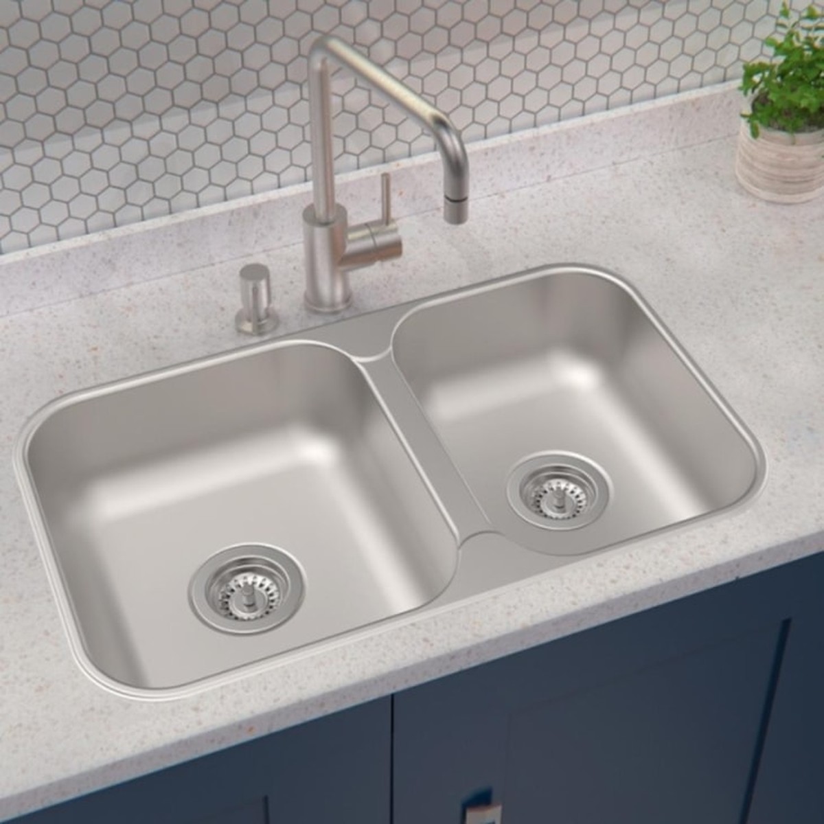 Cuba Dupla de Embutir Retangular 69x40 cm Aço Inox Acetinada - Tramontina