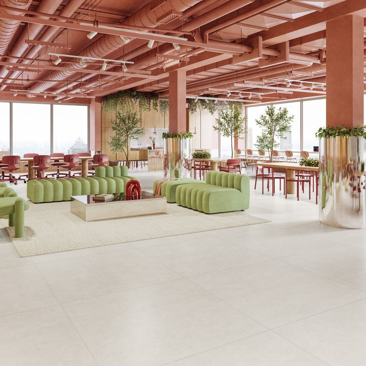 Porcelanato Space Bege Acetinado 120x120 cm - Incepa