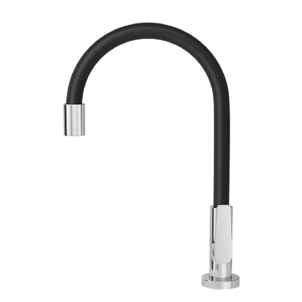 Torneira de Mesa para Cozinha Bica Móvel Motion Cromado e Preto - Deca
